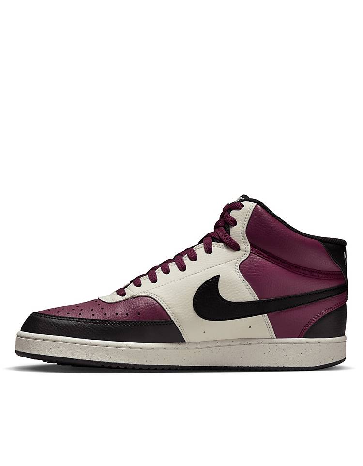Nike Court Vision Mid Next sneakers in burgundy